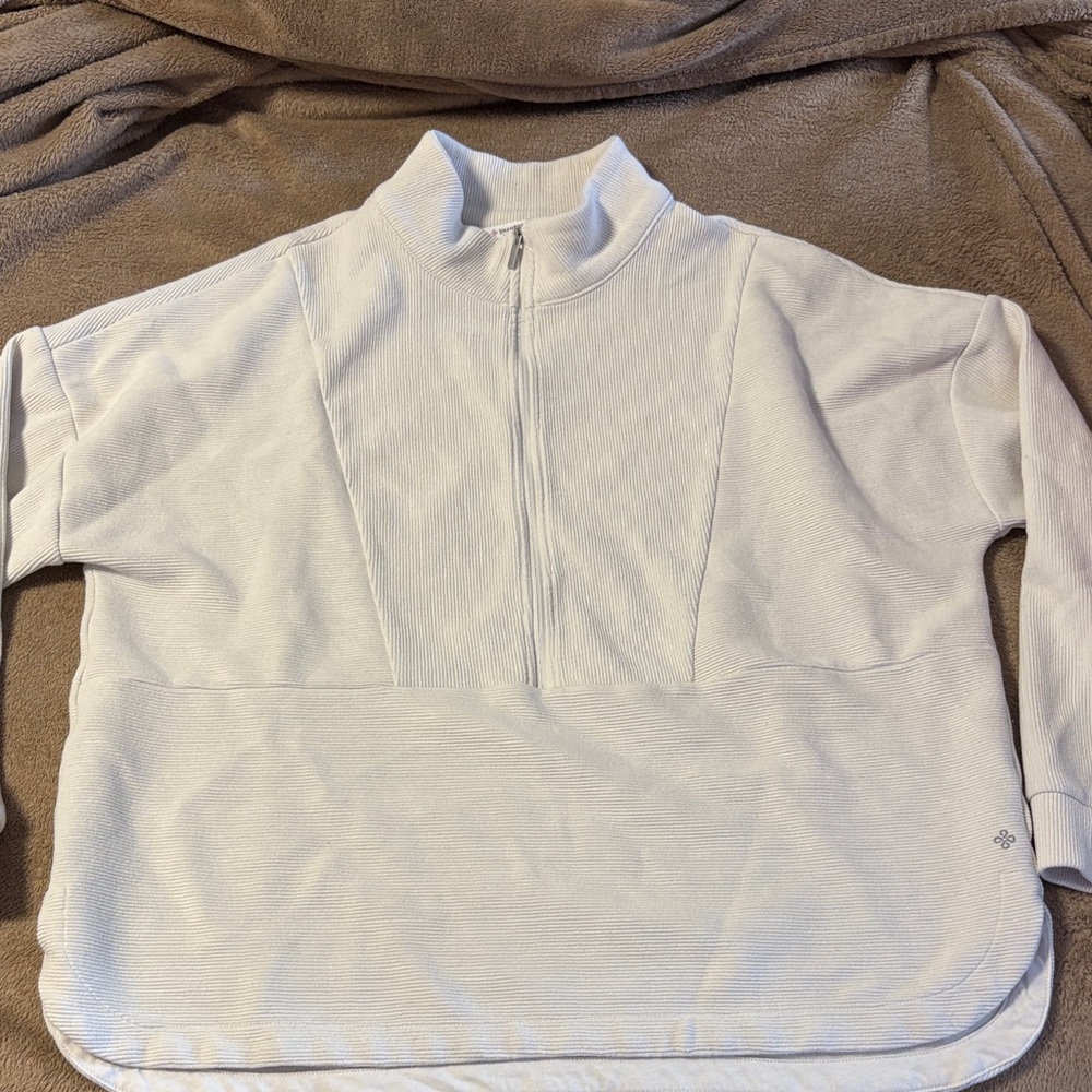 White Quarter-Zip Pullover